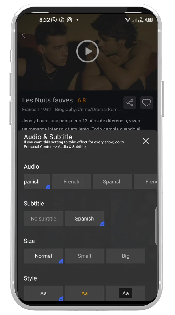 Soporte para subtítulos Soporte para subtítulos