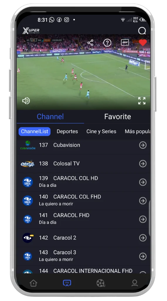Vea partidos y eventos en directo Vea partidos y eventos en directo